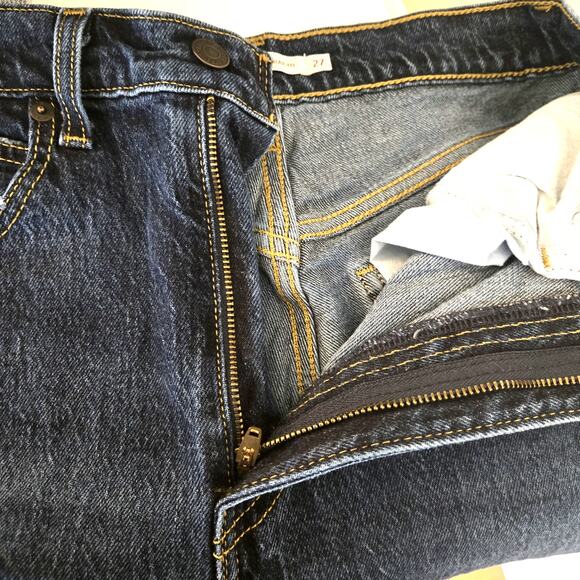 Levi's Premium 70s High Slim Straight Jeans Dark Wash W27 L29 - Picture 7 of 11